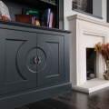 Fitted alcove cupboards with circle element - door detail