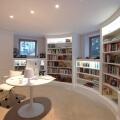 Circular home office and library - view 2