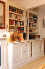 Fitted double alcove unit with centre shelves - view 2