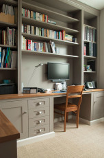 Bespoke home office and shelves on two walls - view 1