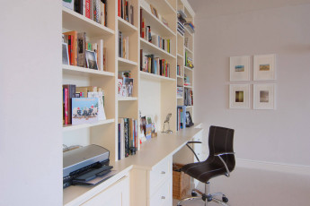 Bespoke home office with cupboards and drawers