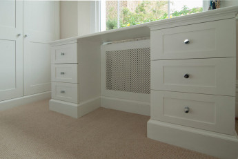 Bespoke dressing desk with drawers and radiator cover